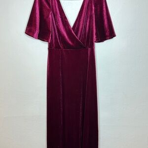 Burgundy Velvet Bridesmaid Dress